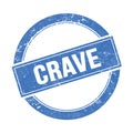 CRAVE text on blue grungy round stamp