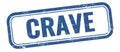 CRAVE text on blue grungy vintage stamp