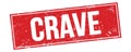 CRAVE text on red grungy rectangle stamp