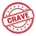 CRAVE text on red grungy vintage round stamp