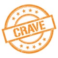 CRAVE text written on orange vintage stamp