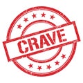 CRAVE text written on red vintage stamp