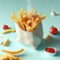 Craving-Worthy French Fry Stock Images: Fast Food, Gourmet Delights, Crispy Golden Goodness for Mockups and Graphical Content