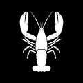 Craw fish white color icon .