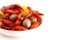 A Crawfish Boil with Corn on the Cob and Potatoes Royalty Free Stock Photo