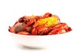 A Crawfish Boil with Corn on the Cob and Potatoes Royalty Free Stock Photo