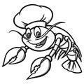 Crawfish Chef Illustration Royalty Free Stock Photo