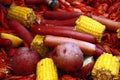 Crawfish Corn Potatoes and Hot Dogs Royalty Free Stock Photo