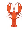 Crawfish icon flat style. Lobster isolated on white background. Vector illustration, clip art.
