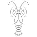 Crawfish or lobster line icon. Vector illustration.