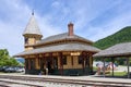 Crawford Depot, a historic passenger railroad station at Crawford Notch, near Bretton Woods in the White Mountains of NH Royalty Free Stock Photo