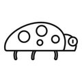 Crawl nature art icon outline vector. Ladybug adorable
