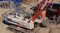 Crawler crane at a construction site