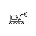 crawler crane icon. Element of construction machine icon for mobile concept and web apps. Thin line crawler crane icon can be used