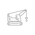 Crawler crane line outline icon