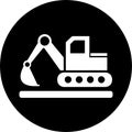 Crawler, digger, excavator icon. Rounded vector graphics Royalty Free Stock Photo