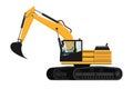 Crawler excavator design with heavy machinery driver Royalty Free Stock Photo