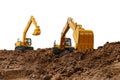 Crawler Excavator is digging soil in the construction site