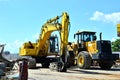 Crawler excavator with hydraulic hammer for the destruction of concrete
