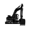 Crawler Excavator Modern Flat Vector Illustration