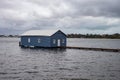 Crawley Edge Boat Shed blue house on the Swan river Royalty Free Stock Photo