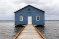 Crawley Edge Boatshed also known as the blue boat house lcoated in Crawley Perth Western Australia on October 21st 2021 Royalty Free Stock Photo