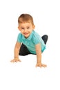 Crawling happy toddler boy Royalty Free Stock Photo