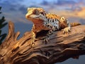 Ai Generated illustration Wildlife Concept of Crawling tokay gecko Royalty Free Stock Photo