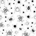 Crawly Spiders pattern in black and white