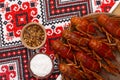 Crayfish cooked for serving Royalty Free Stock Photo