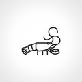 Crayfish crawfish lobster line icon. Crayfish icon