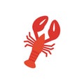 Crayfish crawfish lobster omar icon. Isolated flat color icon. Vector illustration. Meat products fish and sea food