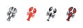 Crayfish crawfish lobster omar icon. Linear flat color icons contour shape. Black isolated silhouette. Fill solid icon