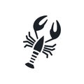 Crayfish crawfish lobster omar silhouette. Black isolated silhouettes. Fill solid icon. Modern glyph design. Vector Royalty Free Stock Photo