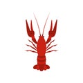 Crayfish icon in flat style