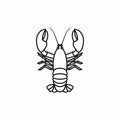 Crayfish icon, outline style