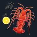 Crayfish with lemon and dill