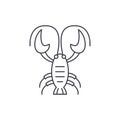 Crayfish line icon concept. Crayfish vector linear illustration, sign, symbol