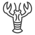Crayfish line icon. Crustacean vector illustration isolated on white. Lobster outline style design, designed for web and