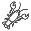 Crayfish line icon, Fish market concept, lobster sign on white background, crawfish icon in outline style for mobile