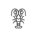 Crayfish line icon