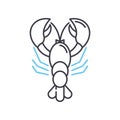 crayfish line icon, outline symbol, vector illustration, concept sign