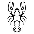 Crayfish lobster icon, outline style