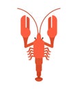 Crayfish red isolated. Marine crustacean Delicacy. Vector illustration Royalty Free Stock Photo