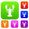 Crayfish set collection Royalty Free Stock Photo