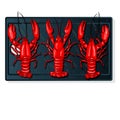 Crayfish set on dish vector illustration on a white background Royalty Free Stock Photo