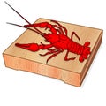 Crayfish set on dish vector illustration on a white background Royalty Free Stock Photo