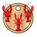 Crayfish set on dish vector illustration on a white background Royalty Free Stock Photo