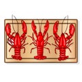 Crayfish set on dish vector illustration on a white background Royalty Free Stock Photo