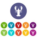 Crayfish set icons Royalty Free Stock Photo